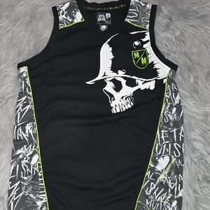 Metal Mulisha Black and White Skull Tank Top